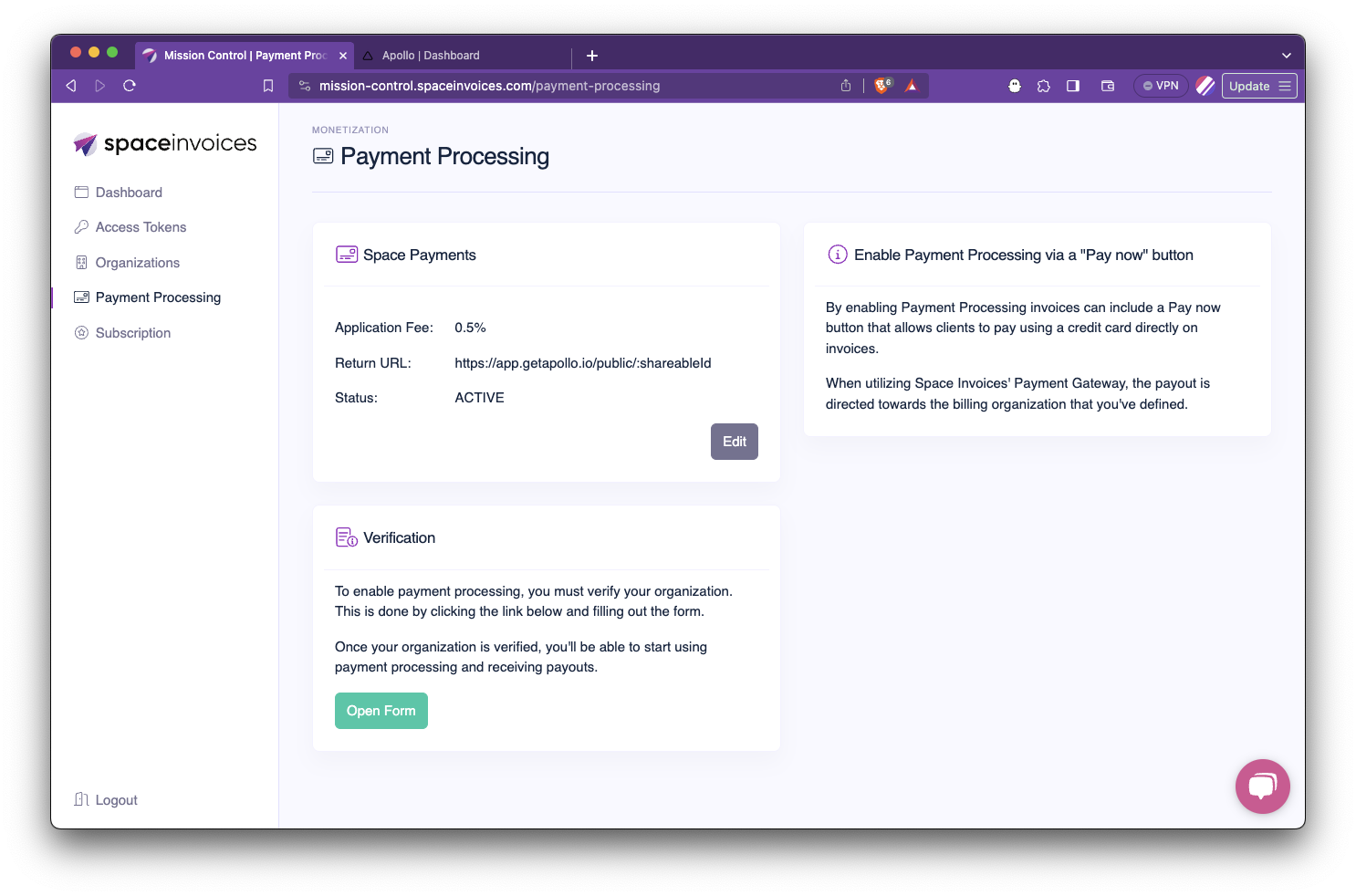 Enable Payment Processing